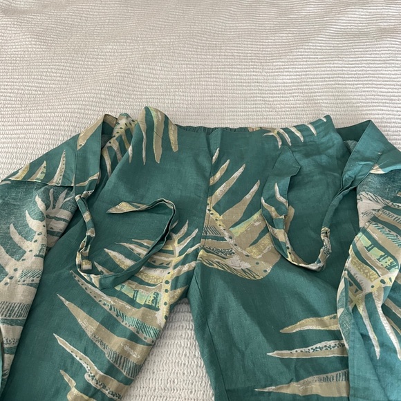 Patagonia Women's Garden Island Cropped Waist Tie Tropical Print Pants Size L - Picture 5 of 8